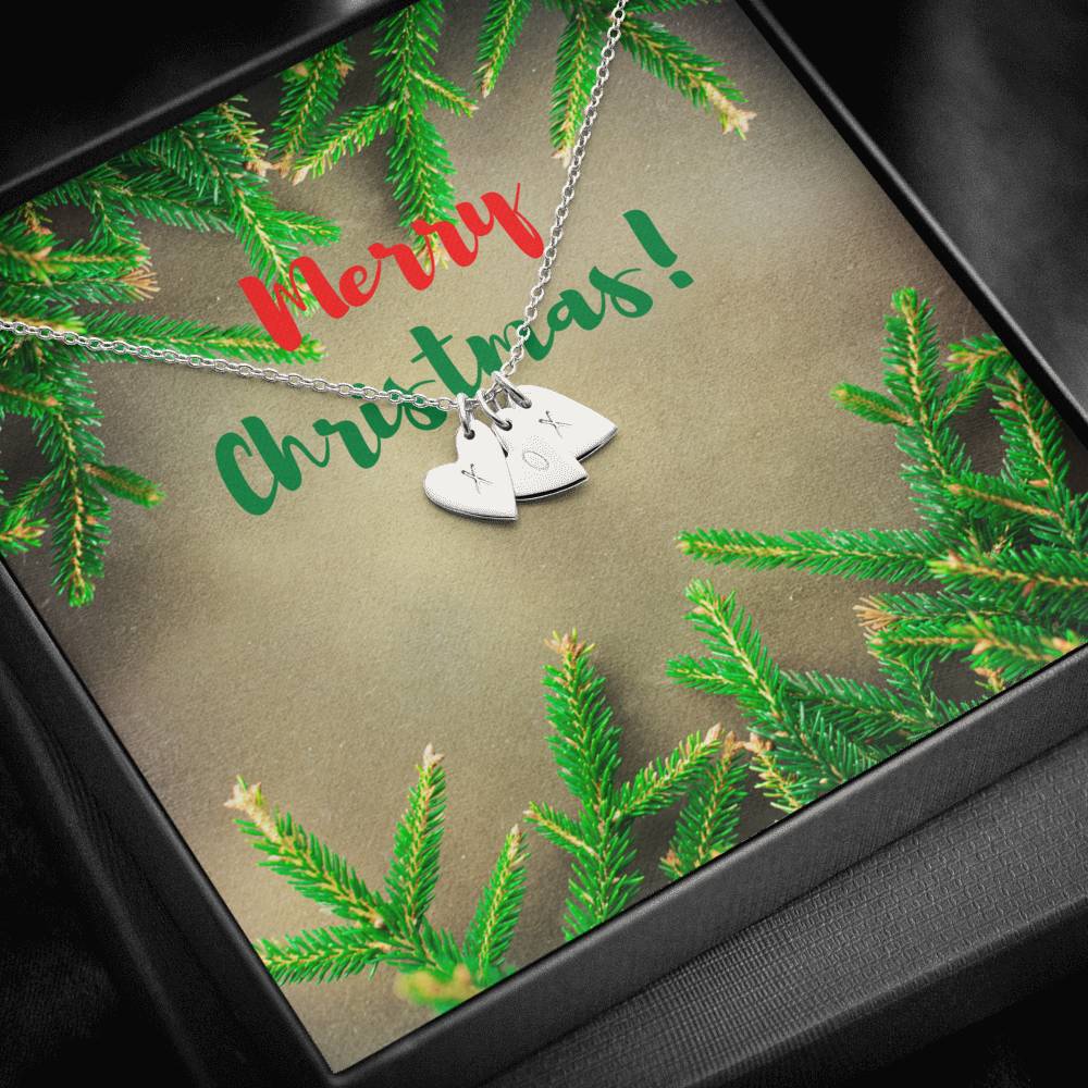 Merry Christmas Sweetest Hearts Necklace
