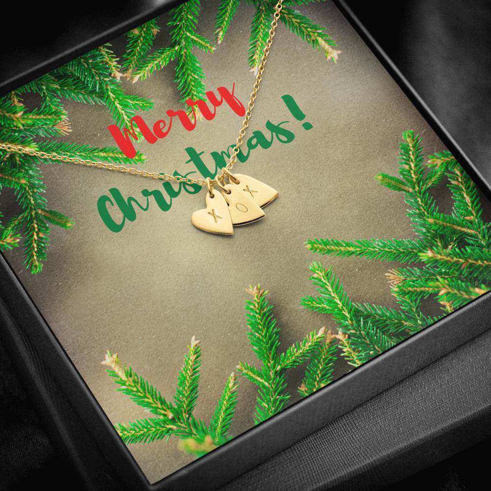 Merry Christmas Sweetest Hearts Necklace