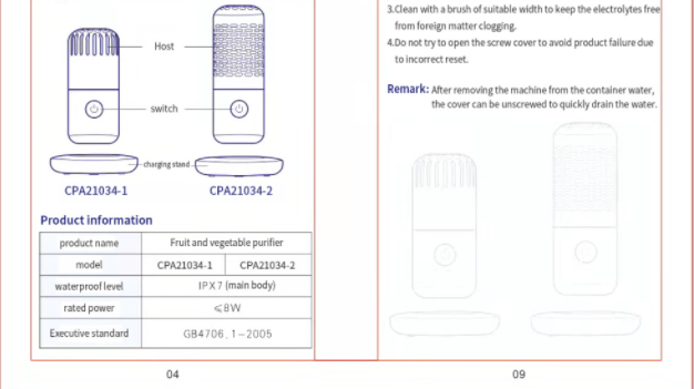 Portable Fruit And Vegetable Purifier