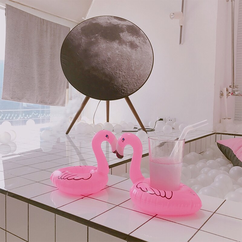 Flamingo pool floaty cup holder